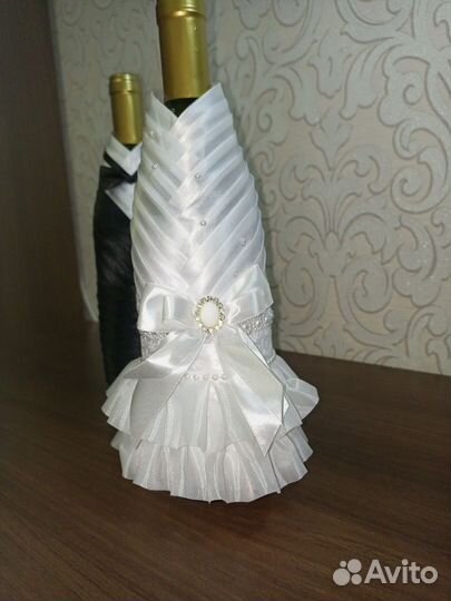 Украшения на бутылки свадебные