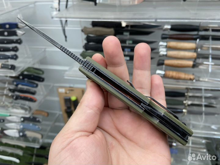 Нож Ute 440C BlackWash Green Kizlyar Supreme