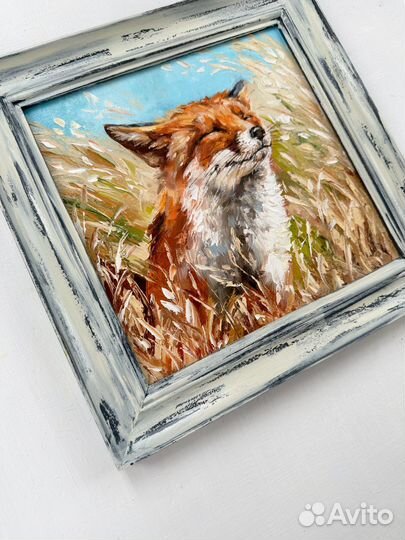 Картина маслом Лисичка Картина в рамке
