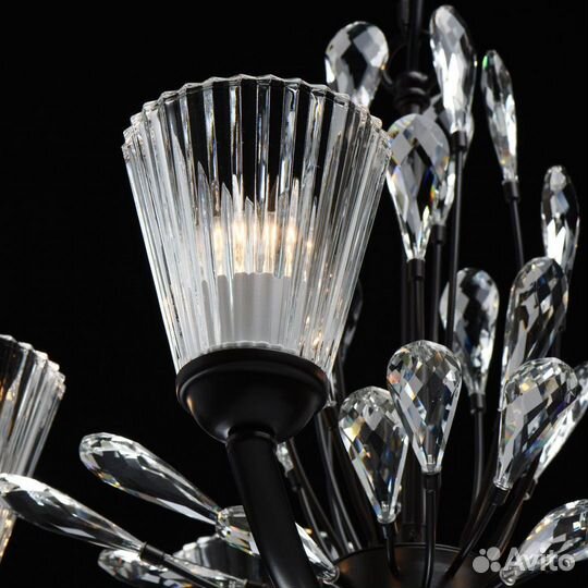 Люстра подвесная металл и стекло модерн