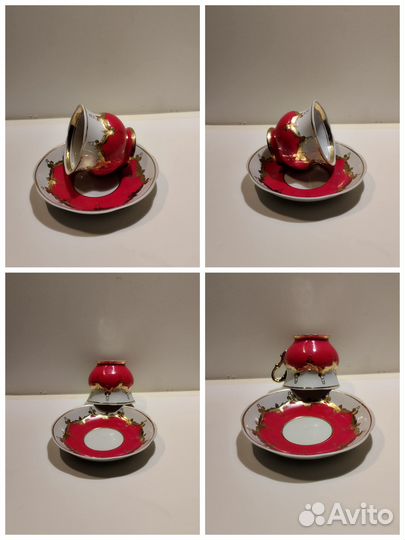 Чайная пара Красный бутон Барановка.Новые