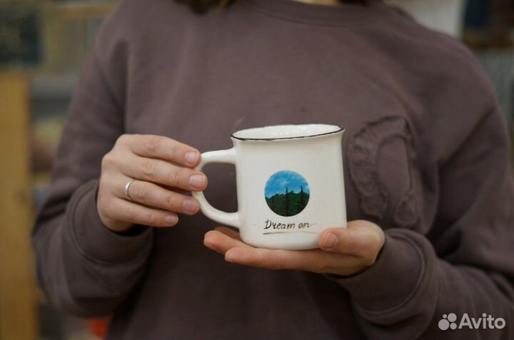 Кружка ручной работы с горами