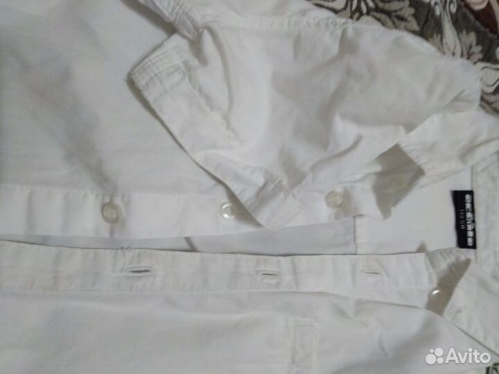 Рубашка белая короткий рукав на мальчика, р. 140см