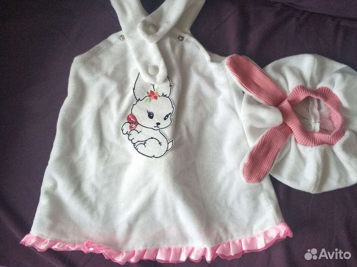 Маскарадный костюм Зайка бело-розовая