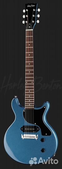 Harley Benton DC-Junior Pelham Blue с усилителем