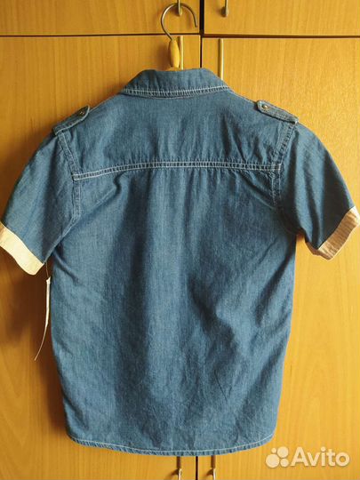 Джинсовая рубашка для мальчика новая 140