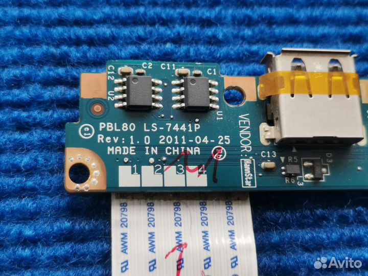 Плата usb ноутбука asus k93 k93s pbl80 ls-7441p