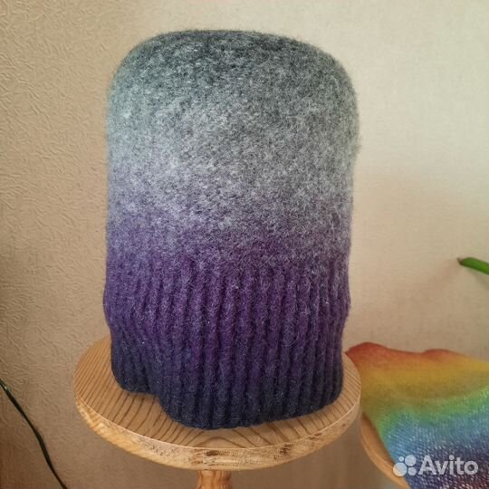 Шапка зимняя женская вязанная
