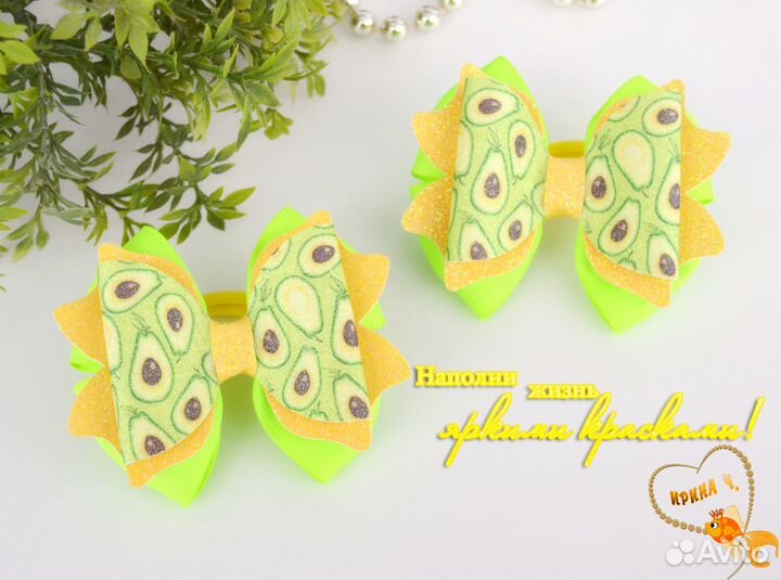 Яркие бантики для дочек, резинки для волос