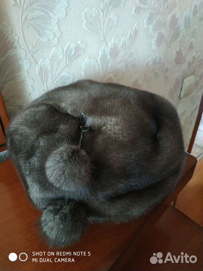 Берет, шапка норковая. На резинке