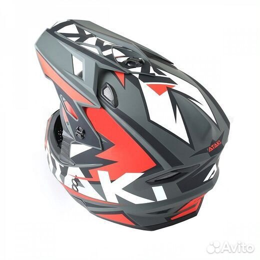 Шлем Ataki JK801 Rampage кроссовый красный/серый