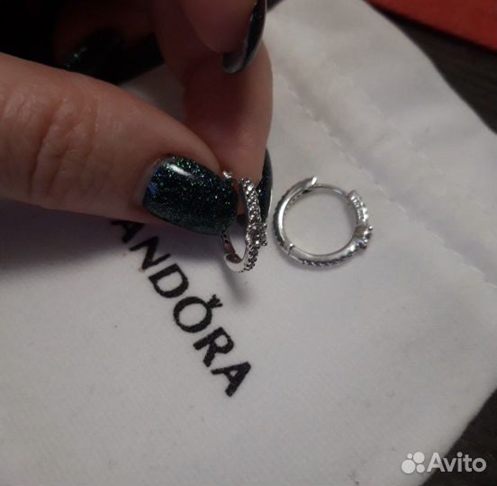 Серьги кольца Pandora