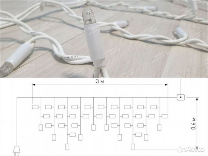 Гирлянда бахрома на фасад