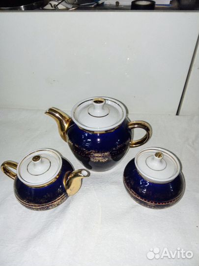 Чайный сервиз кобальт, СССР,Довбыш