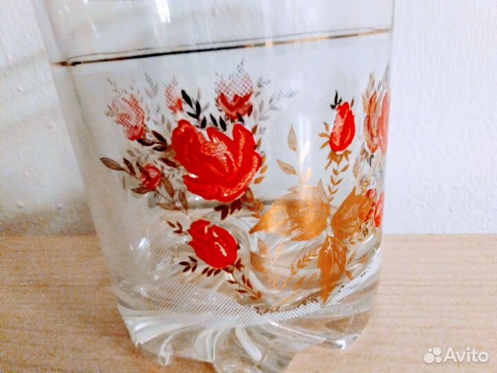 Набор 4стакана +ведро с щипцами.Чехия.Новый