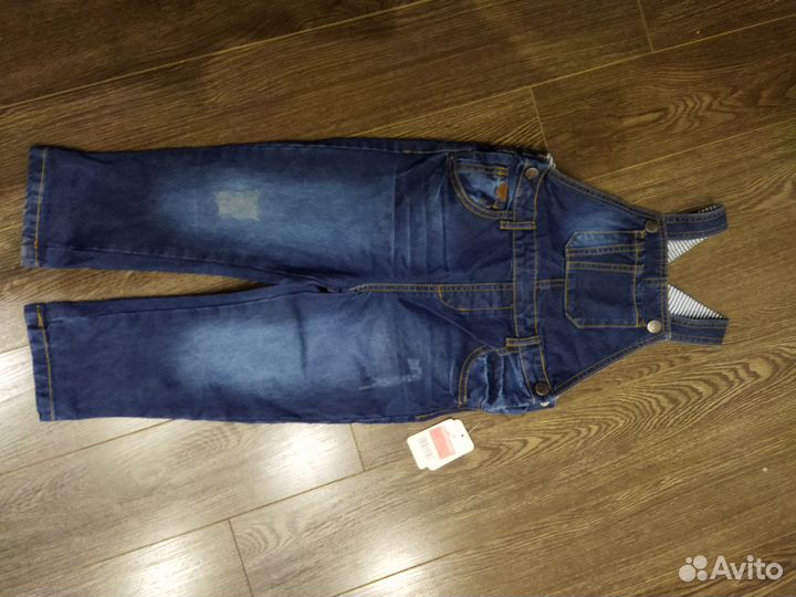 Полукомбинезон джинсовый 98 см