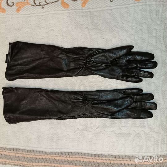 Перчатки женские кожаные удлиненные