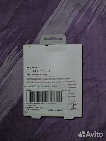 Samsung Portable SSD T7 2TB (MU-pc2t0r/WW) Новый