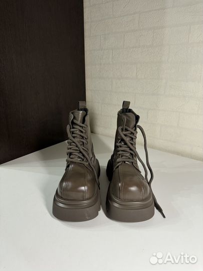 Ботинки balenciaga type brown leather boots