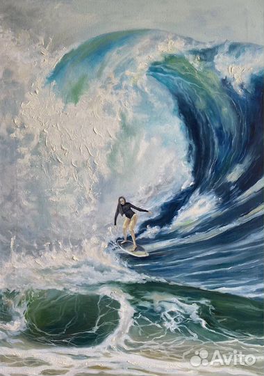 Картина маслом на холсте пейзаж, море, 50/70 см