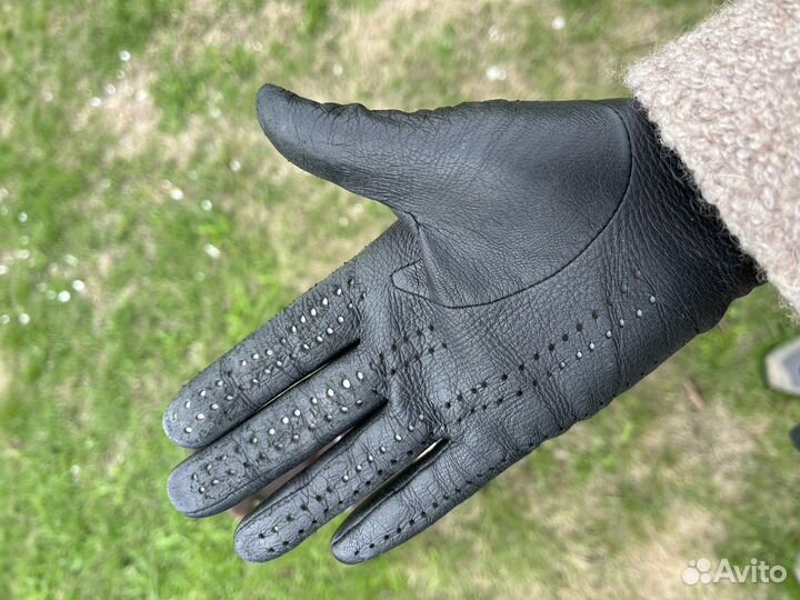 Мужские кожаные перчатки без подкладки