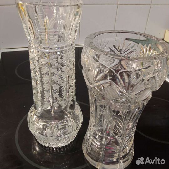 Хрусталь вазы, стопки, салатники