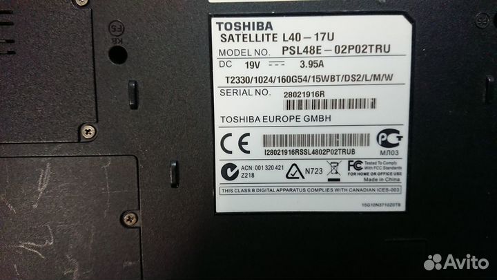 Ноутбук Toshiba satellite Windows 10