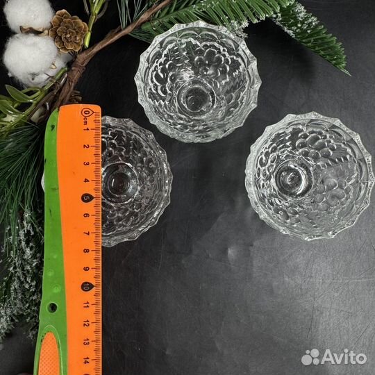 Ваза вазочка креманка винтажная на ножке стекло