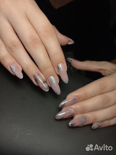 Маникюр наращивание гель лак