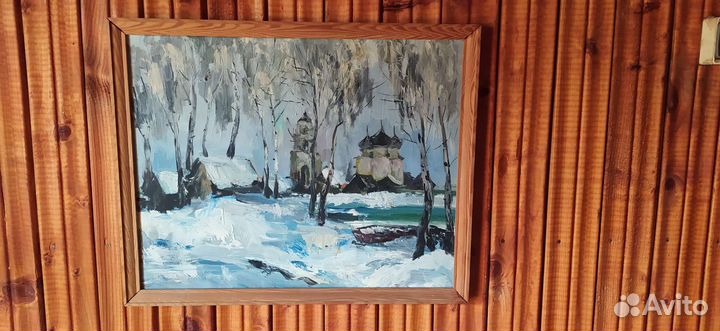 Картина маслом на оргалите 52/42см
