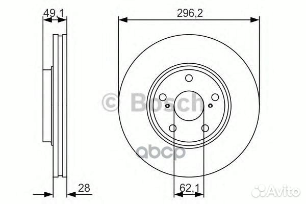 Диск тормозной перед 0986479R28 Bosch