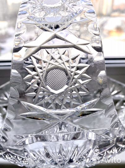 Хрустальная ваза корзина h 25 Богемия