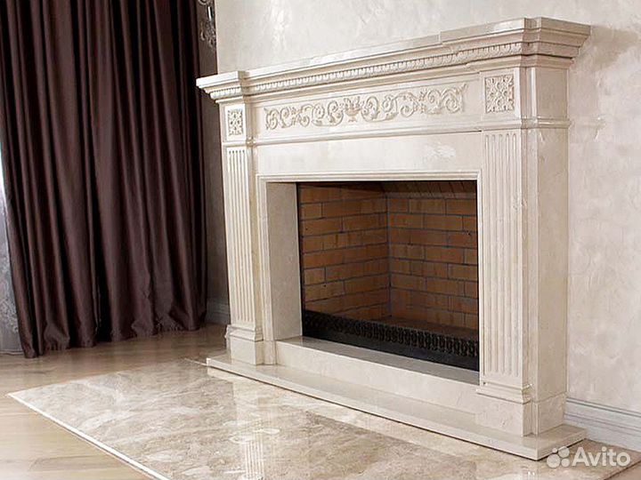 Камин из белого мрамора