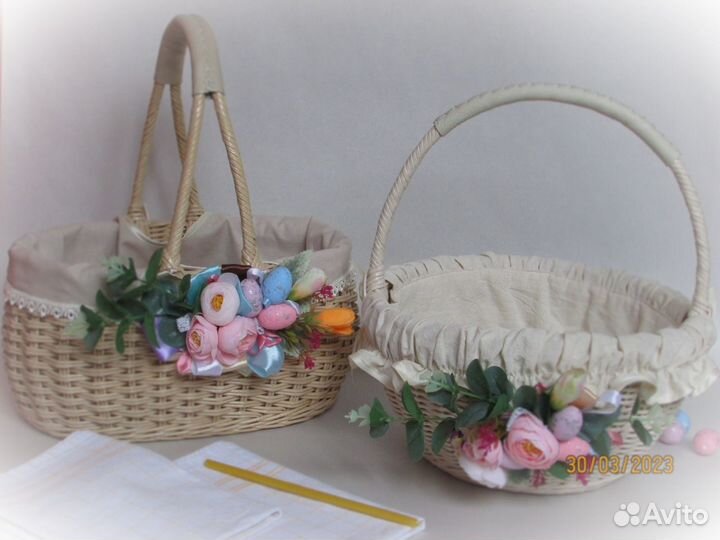 Плетеная корзина к пасхе