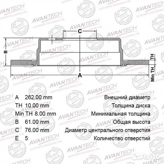 Диск тормозной задний KIA ceed (ED), sportage 3