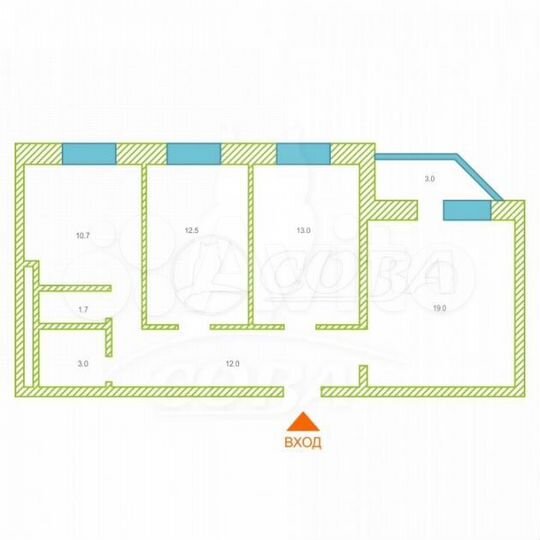 3-к. квартира, 73 м², 4/17 эт.