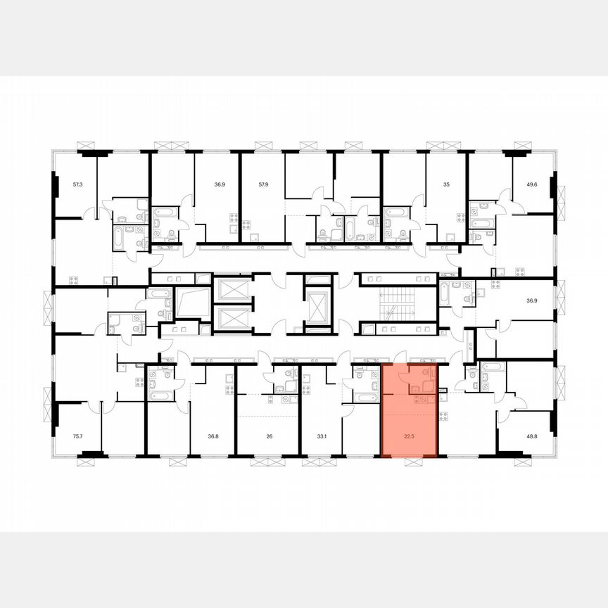 Квартира-студия, 22,5 м², 18/24 эт.