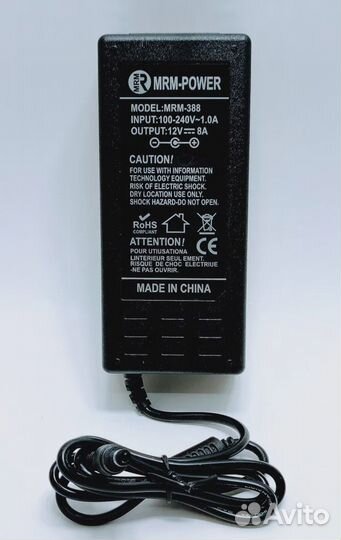 Блок питания 12V8A MRM-power A-388, 5.5x2.5