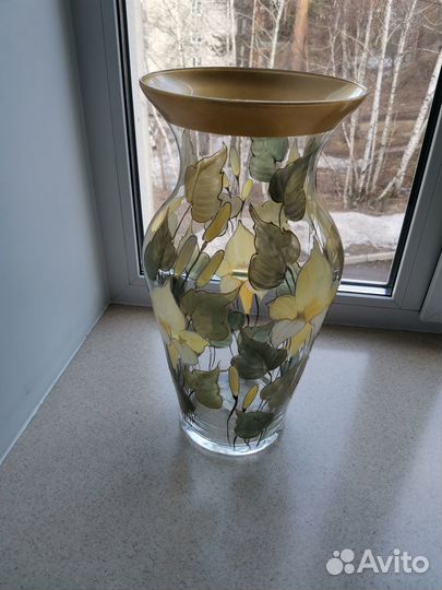 Ваза напольная настольная изящная, роспись