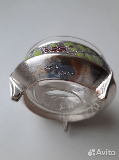 Солонки с ложечками эмаль, мельхиор, СССР