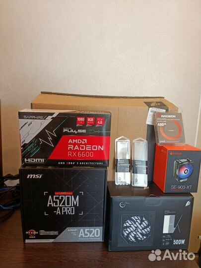 Игровой системный блок ryzen 5 5600+RX6600 8Gb