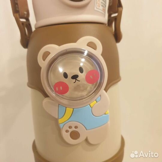 Новый детский термос с силиконовой трубочкой