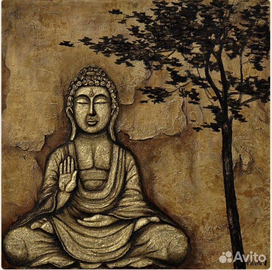 Картина Барельеф «Защита» 100*100см, барельеф