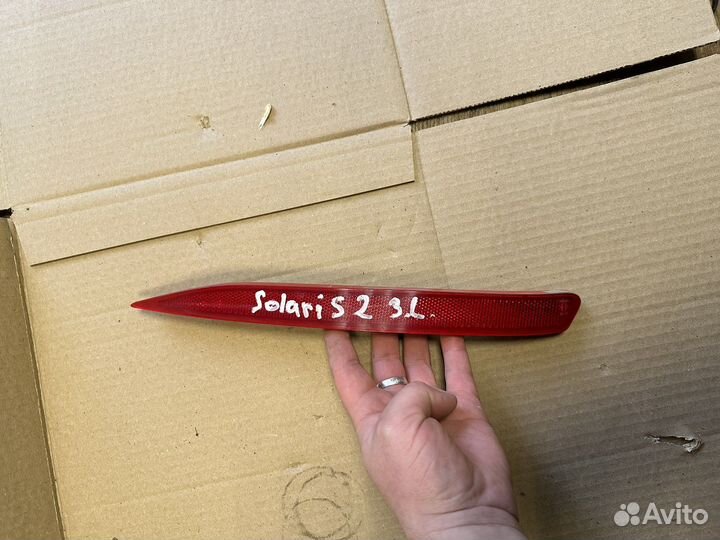 Левый катафот заднего бампера Hyundai solaris 2