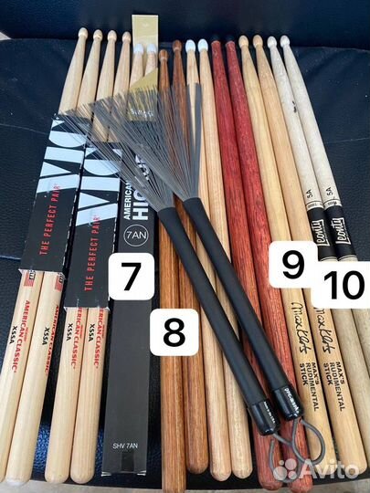 Барабанные палочки в ассортименте