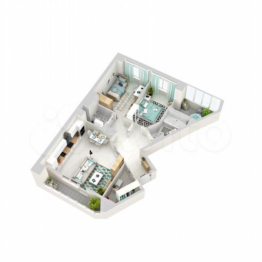 2-к. квартира, 71,8 м², 3/16 эт.