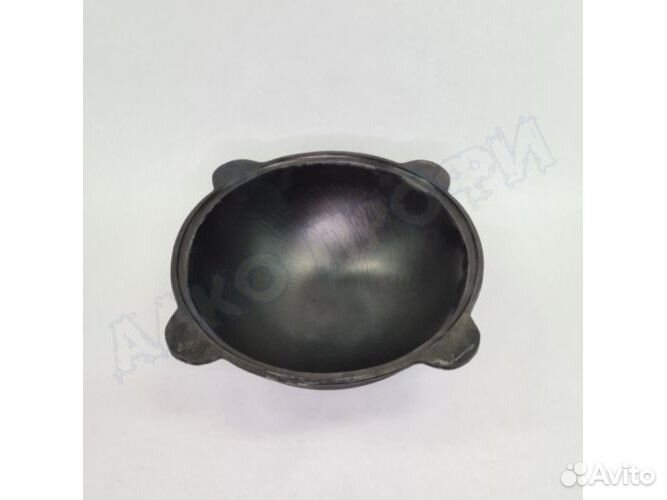 Казан чугунный с крышкой 6л плоское дно