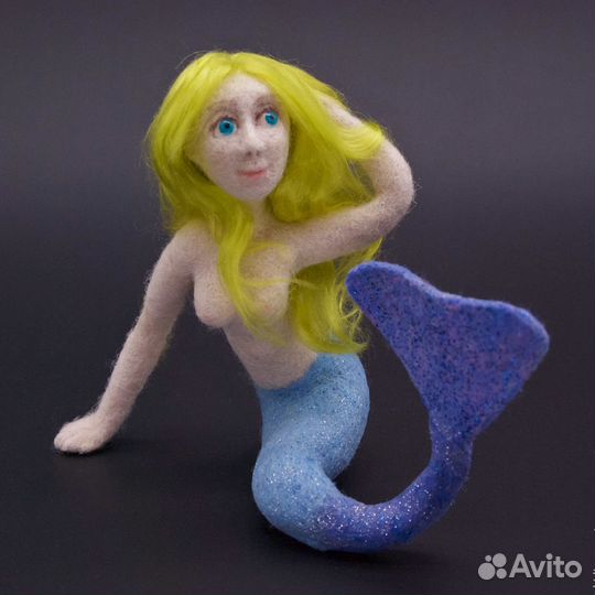 Русалка, статуэтка из шерсти, сувенир