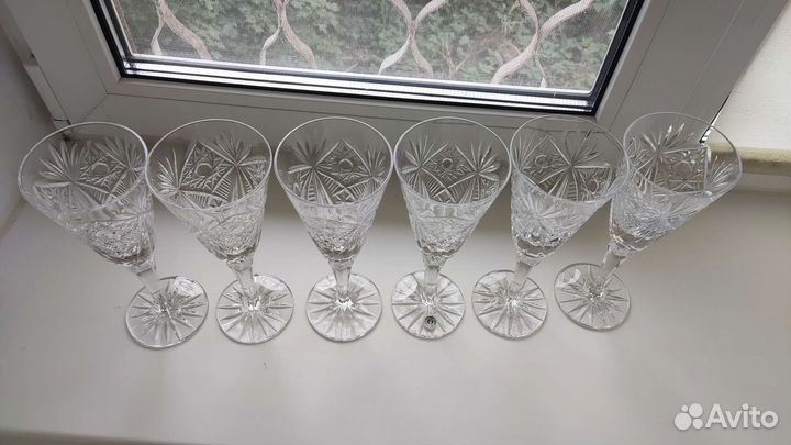 Хрустальный набор фужеров, стаканов, стопок