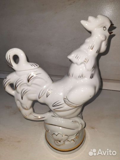 Штоф, фарфор, петух